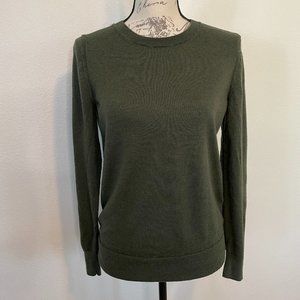 Green Merino Wool Long-Sleeved Top